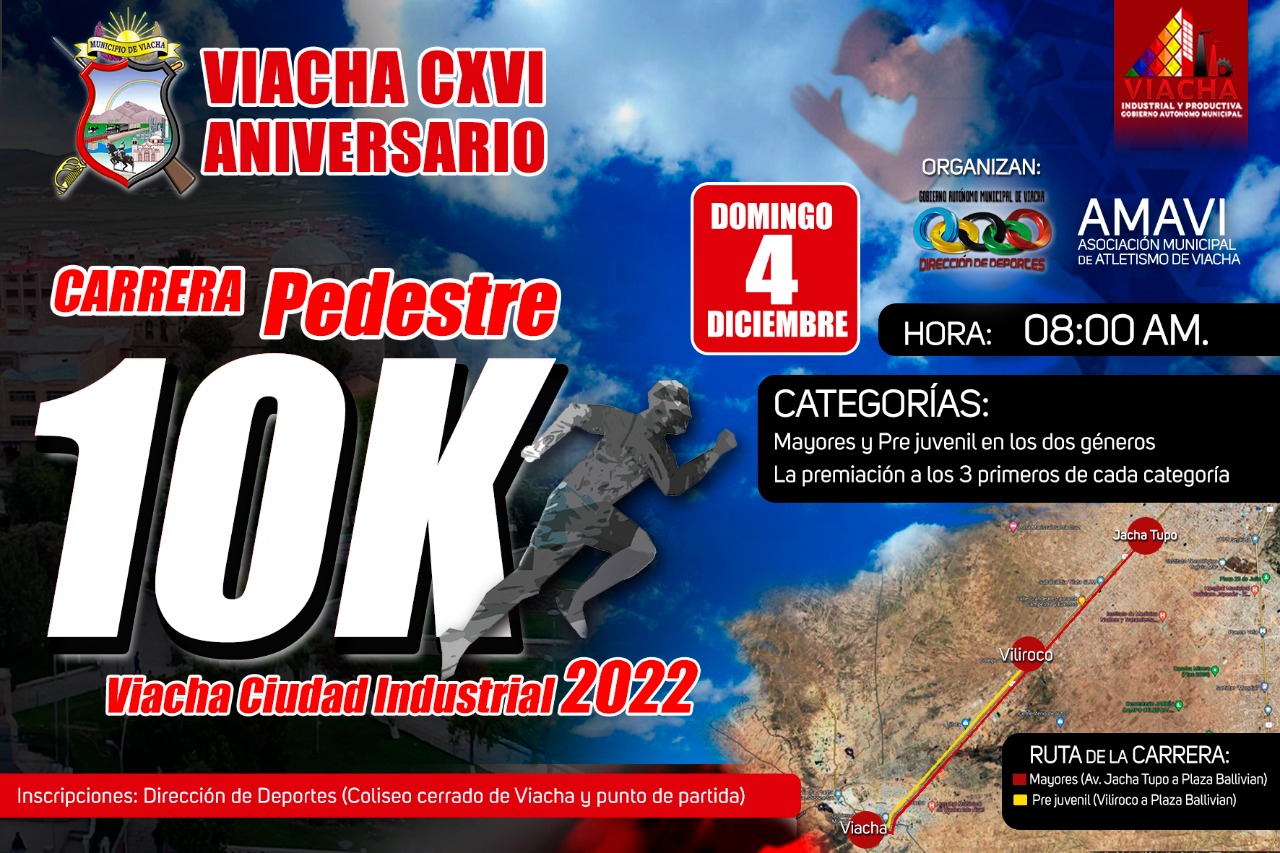 Carrera Pedestre 10K Viacha Ciudad Industrial 2022