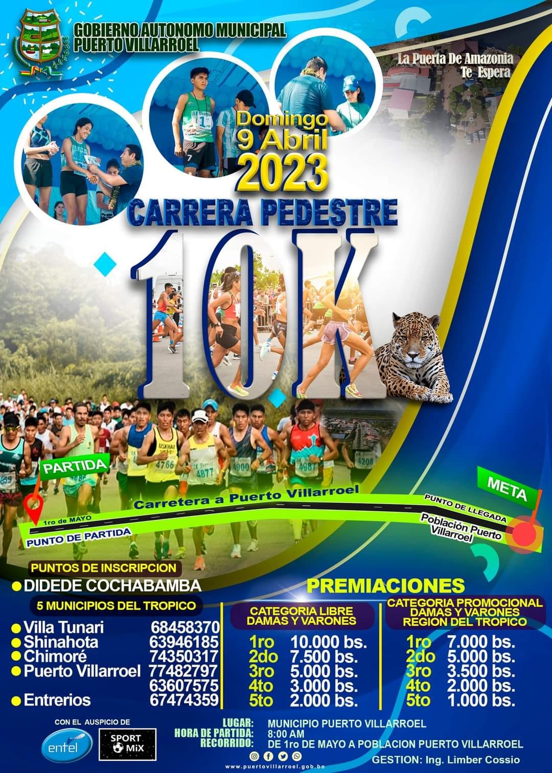 Carrera Pedestre 10K - Puerto Villarroel