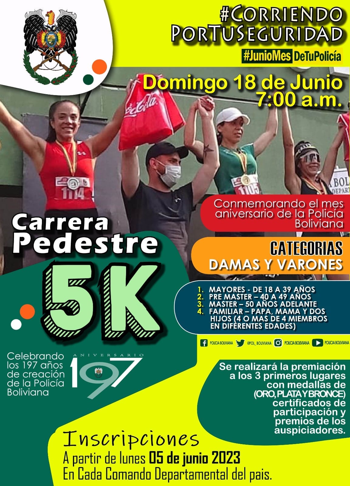 Carrera Pedestre 5K Corriendo por tu Seguridad