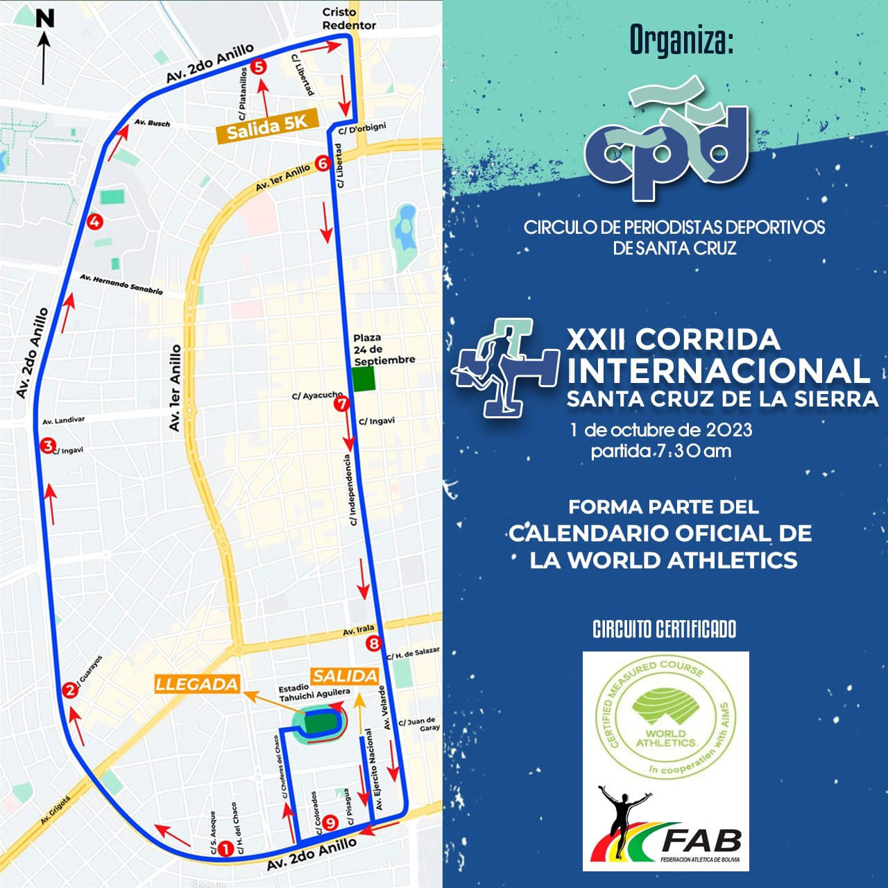 XXI 10K Corrida Internacional Santa Cruz de la Sierra - Circulo de Periodistas Deportivos