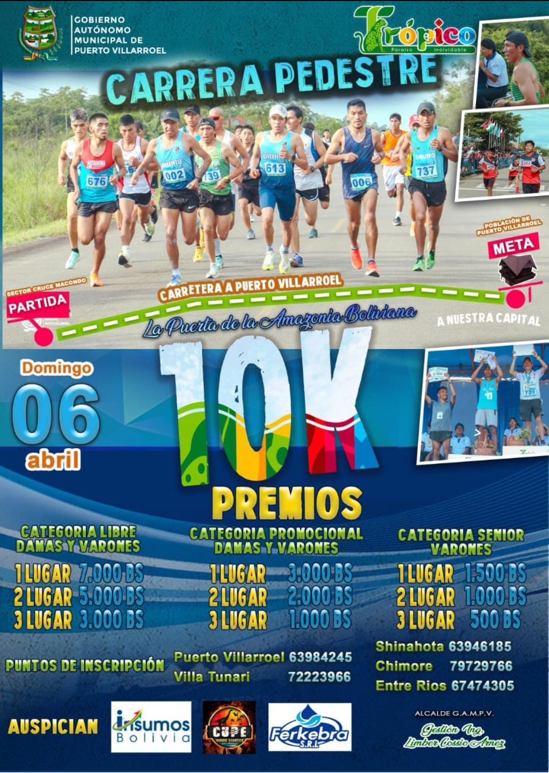Carrera Pedestre 10K - Puerto Villarroel