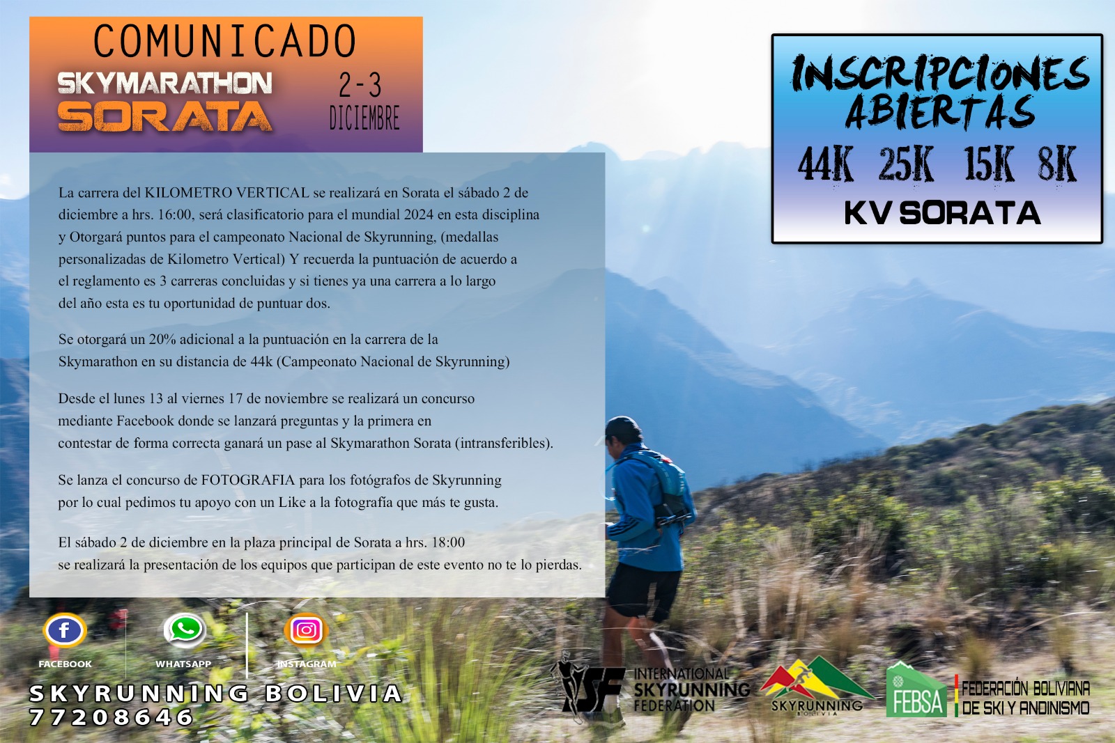 Comunicado SkyMarathon Sorata 2023