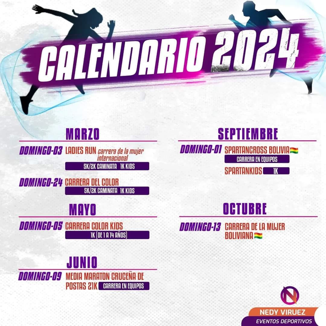 Calendario de Carreras 2024 Nedy Viruez