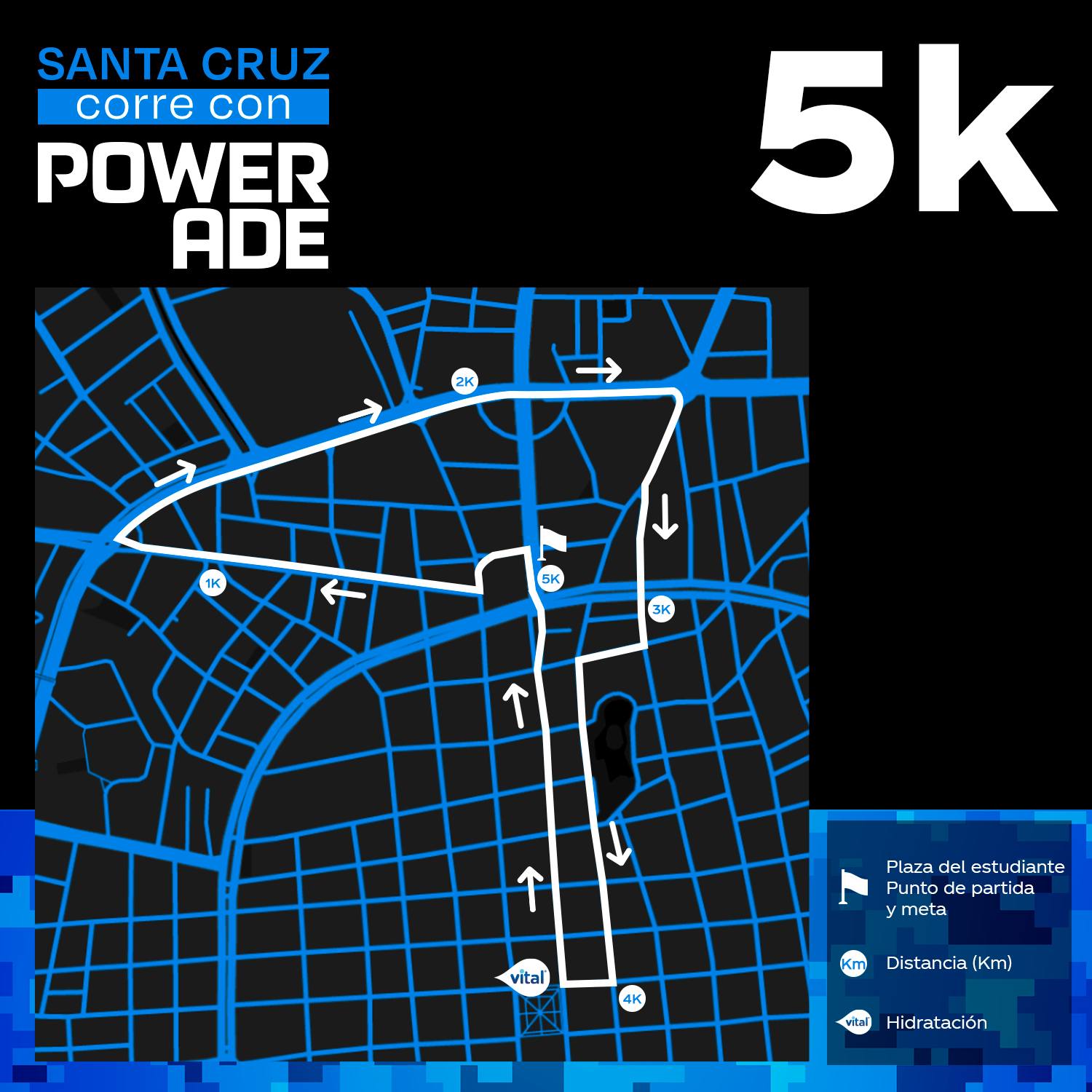 Santa Cruz corre con POWERADE ruta 5K